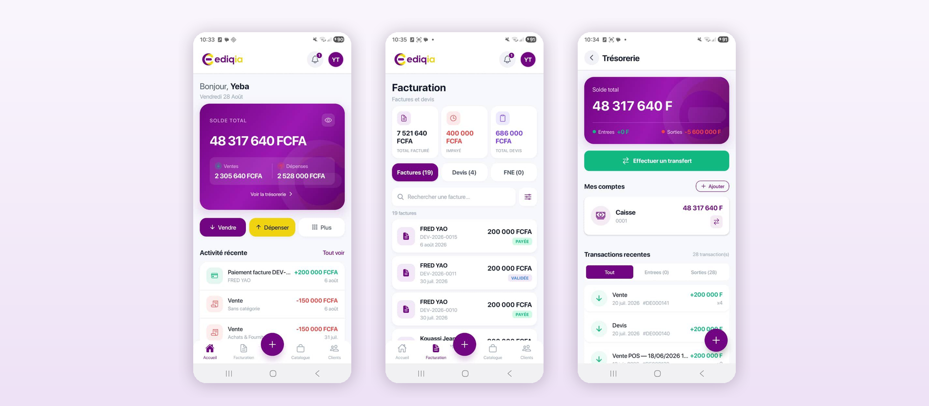 Application mobile dans Ediqia